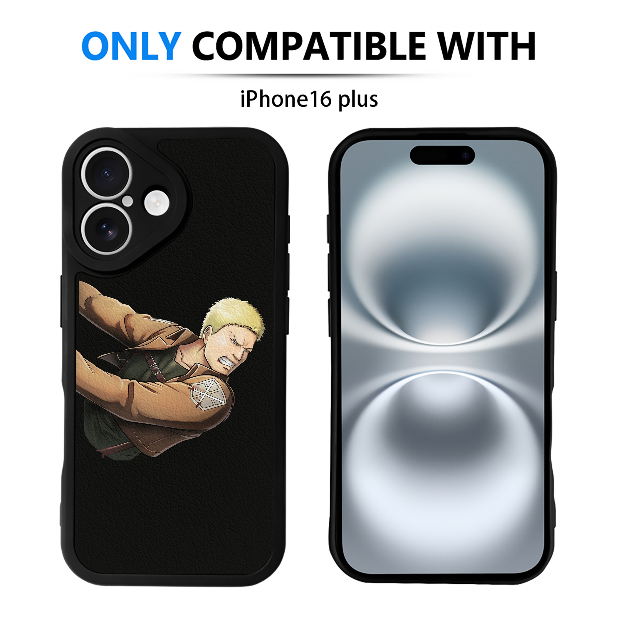 （画像用） 進撃の巨人 ライナー・ブラウン Attack on Titan Reiner Braun 【iPhone 16シリーズ対応】シリコンスマホケース（レザー調） 材質：シリコン